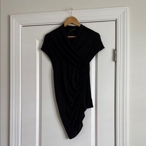 Zara Soft Modal Elegant Black Wrap Top NWOT